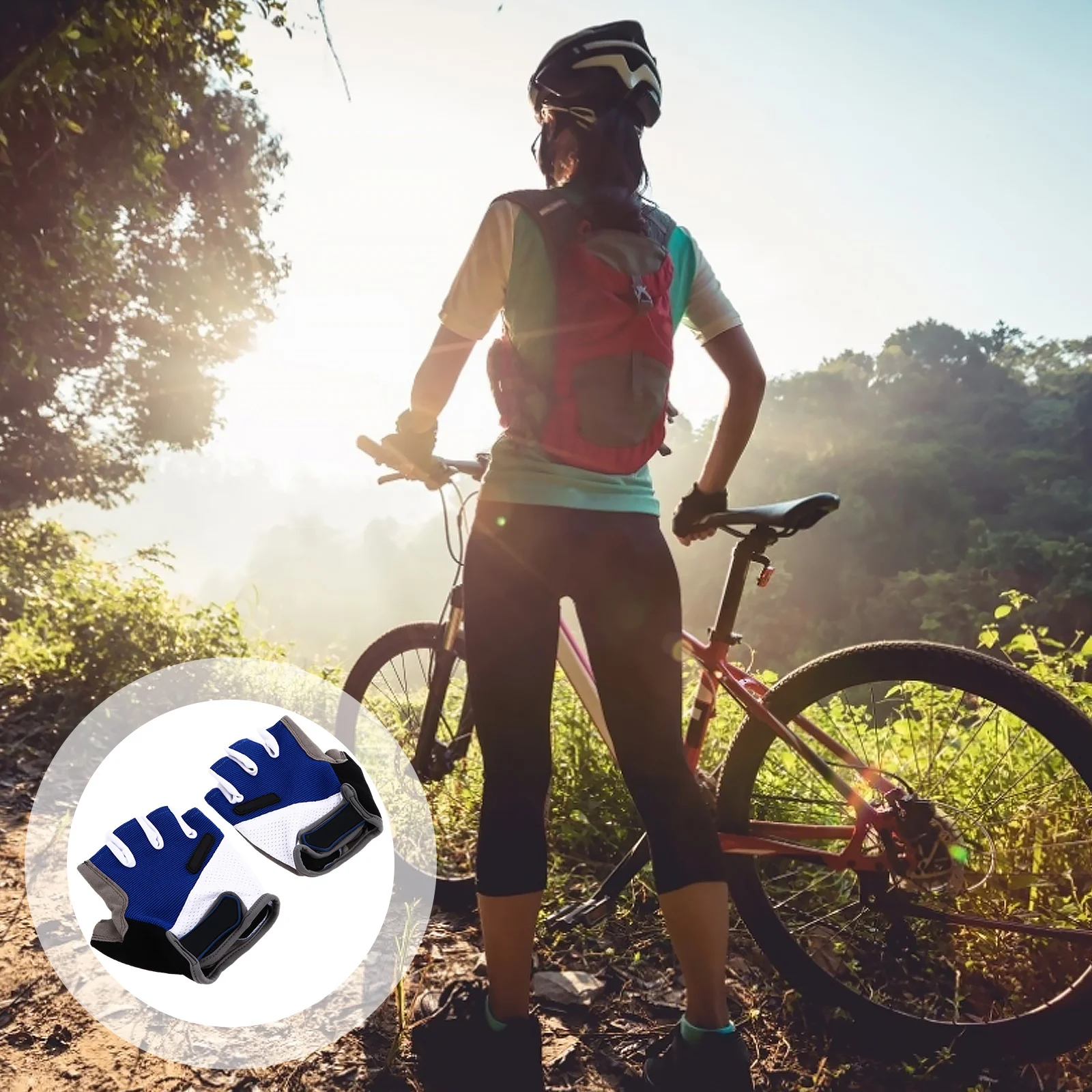 

1Pair Half Finger Cycling Gloves Highly Elastic Breathable Mesh Fabric Anti-Skid Palm Racing Riding Gloves Vibration Reduction