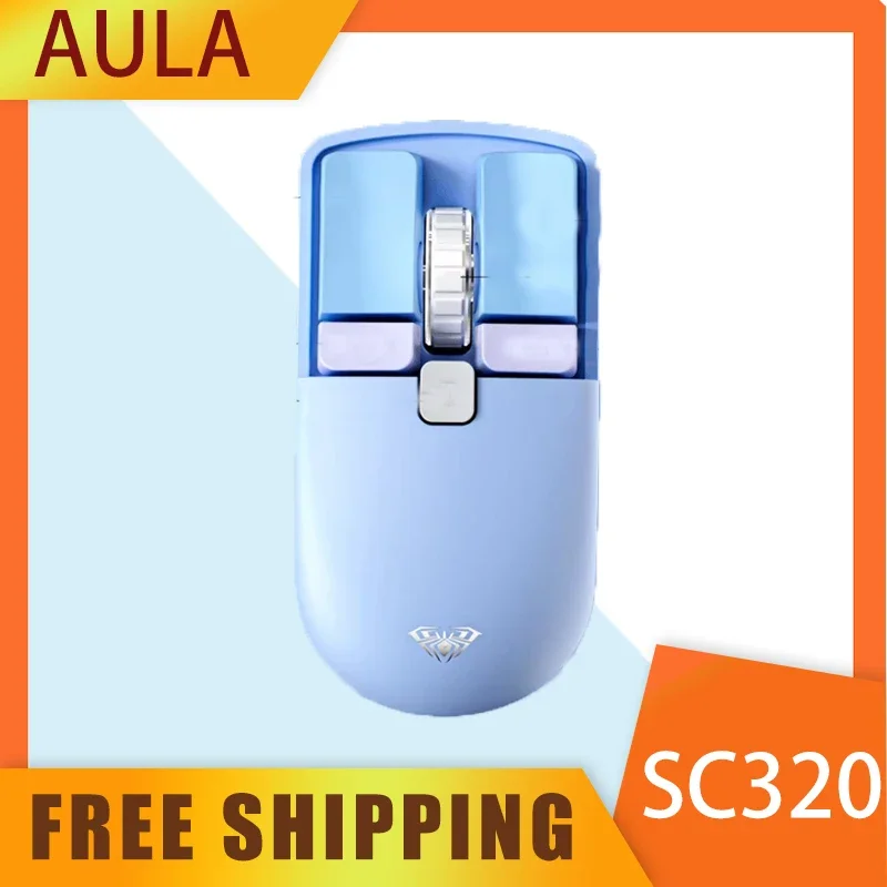 Aula Sc320 Mini Mouse 4000dpi 2.4g Wireless Rechargeable Xiaoqiao Mouse Custom Ergonomics Mice For Office Computer  Accessory