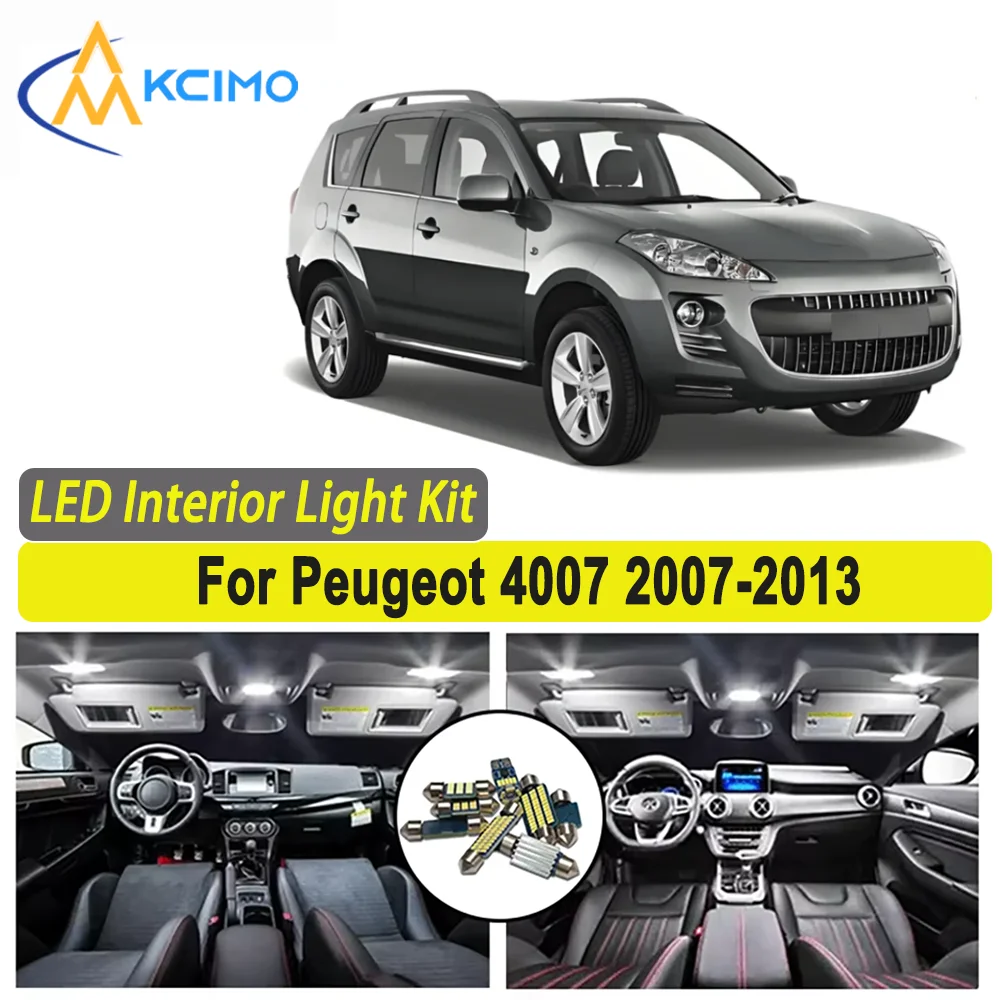 

For Peugeot 4007 2007 2008 2009 2010 2011 2012 2013 Premium Bright LED Interior Dome Map Trunk Light Kit Car Led Lamps Canbus