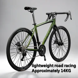 700C Curved Handlebar Road Bicycle Manual Oil Disc Brake Road Racing Bike Lightweight Racing Gravel bicicleta L-TWOO Kit aldult