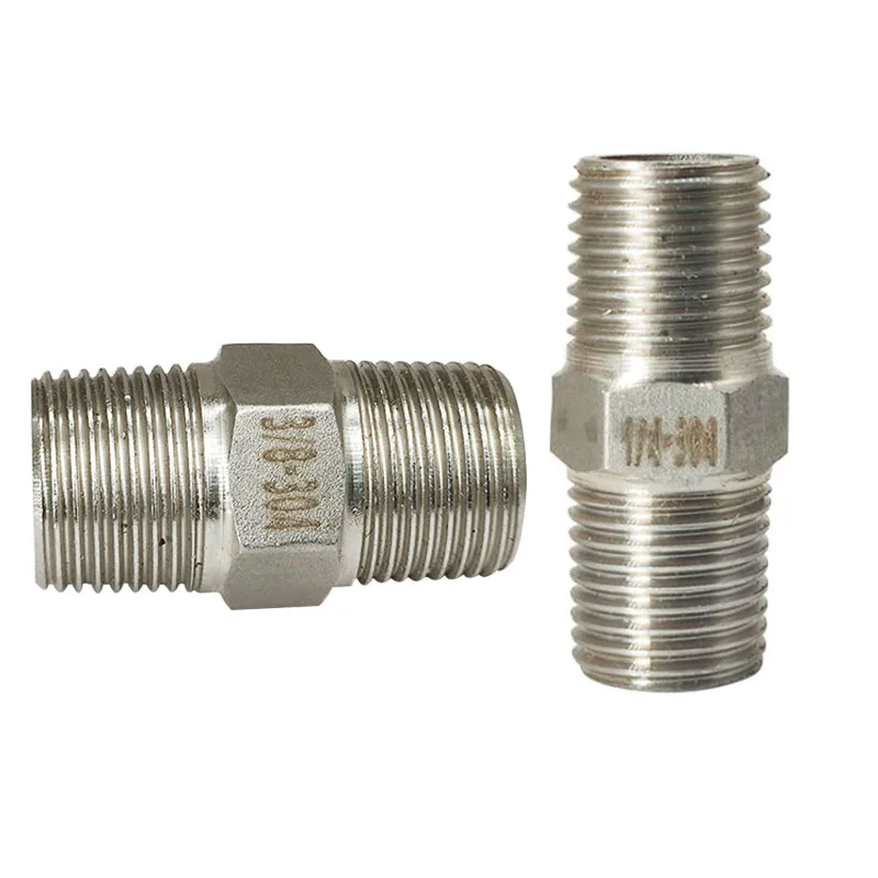 1/8 "1/4" 3/8 "1/2" 3/4 "BSP 304 สแตนเลสสตีล Hex ท่อหัวชายอุปกรณ์น้ําน้ํามัน Air Connector