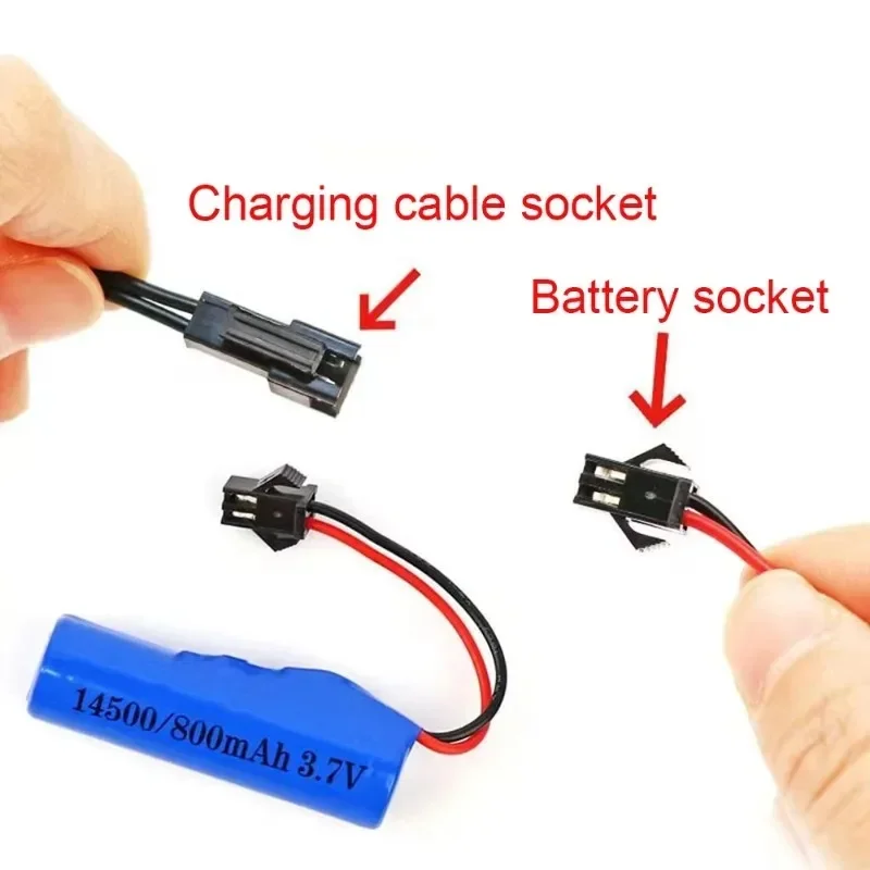 Original 3.7v 800mah lipo battery For JJRC C2 D828 RC Car Parts 14500 SM-2P For RC Stunt Dump Car Battery Toys Accessories