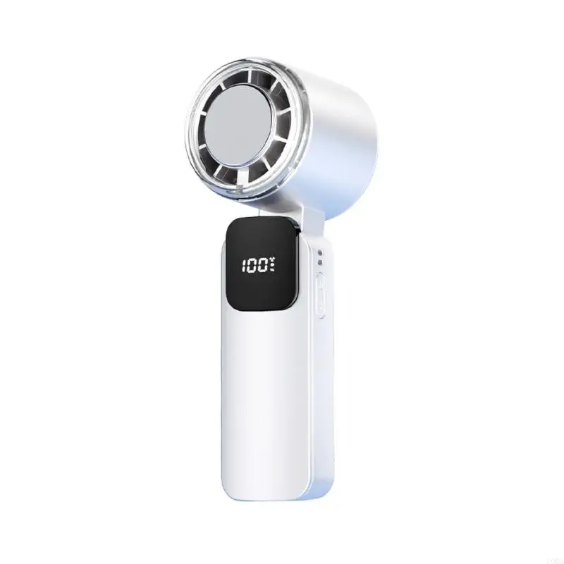 CORA Foldable Portable Fan With Ice Ceramic Cooling 199 Wind Speeds Digital Display