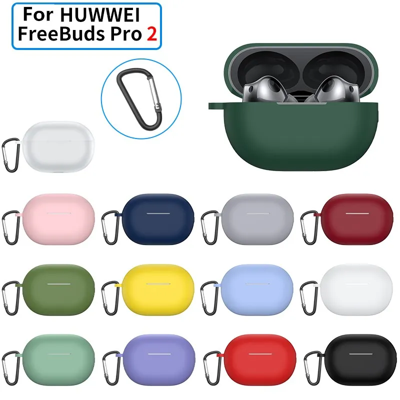 Funda de auriculares para Huawei Freebuds Pro 2, Funda de silicona líquida suave Pro2 con llavero para Freebuds Pro2