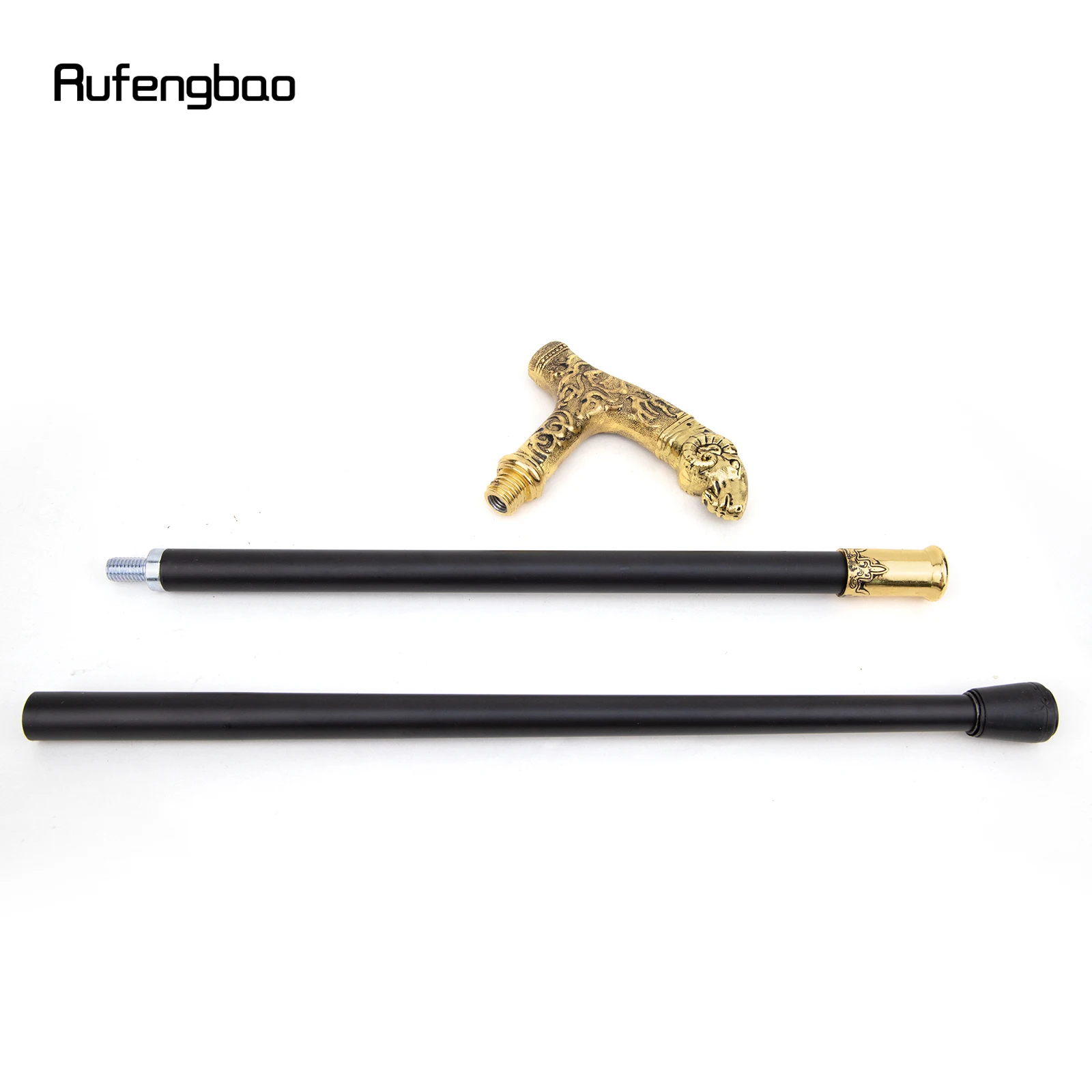 Golden Goat Handle Luxury Pattern Walking Stick Party Fashion Elegant Walking Stick Decorative Cospaly Cane Knob Crosier 90cm