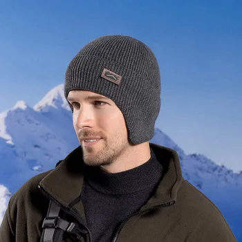 الشتاء الدراجات محبوك قبعة للرجال الصوف بطانة بونيه سدادات حماية الأذن الصوفية بيني غطاء للأذنين في الهواء الطلق أفخم الدافئة التزلج قبعة باردة