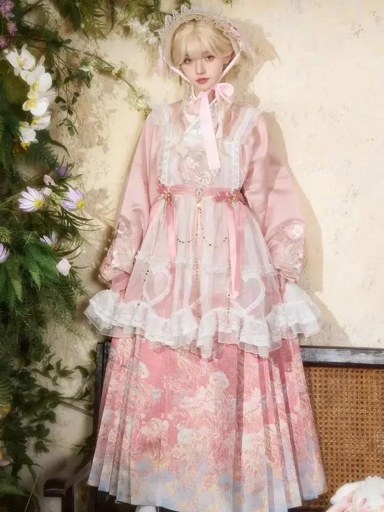 

Original Lolita Chinese Hanfu Suit Elegant Exquisite Oriental Clothing Western Fusion Fashion Party Performance Dance Clothing