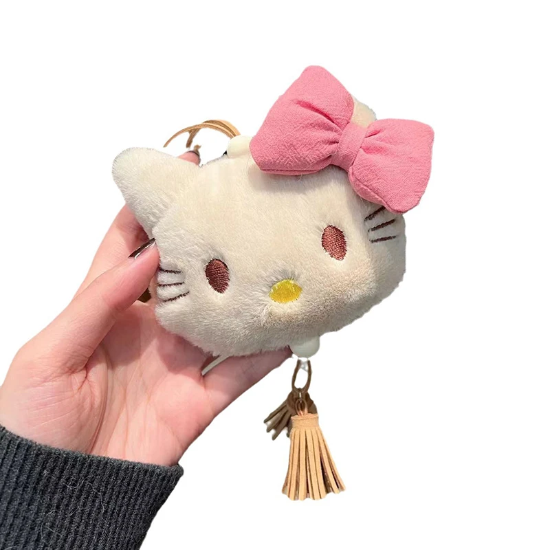 

1PC Cute Anime Hello Kitty Plush Keyring Kawaii Bag Decorative Pendant Cartoon Cat Soft Stuffed Doll Keychain For Children Gifts