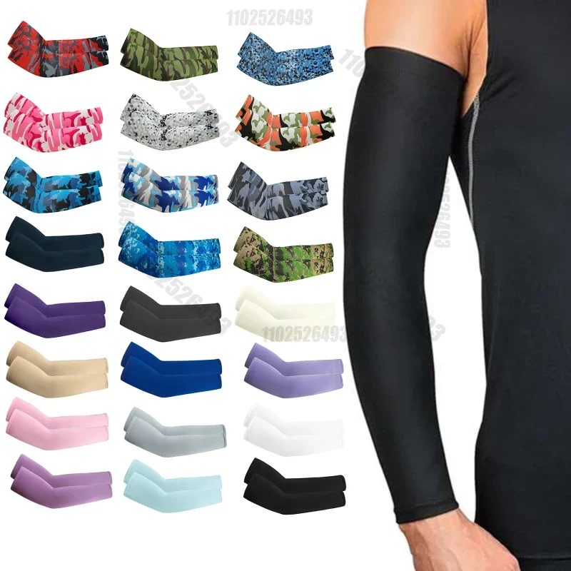 1 Pair Cycling Running Fishing Climbing Driving Arm Cover Arm Sleeves Summer Sun UV Protection Ice Cool Warmers For Men Women