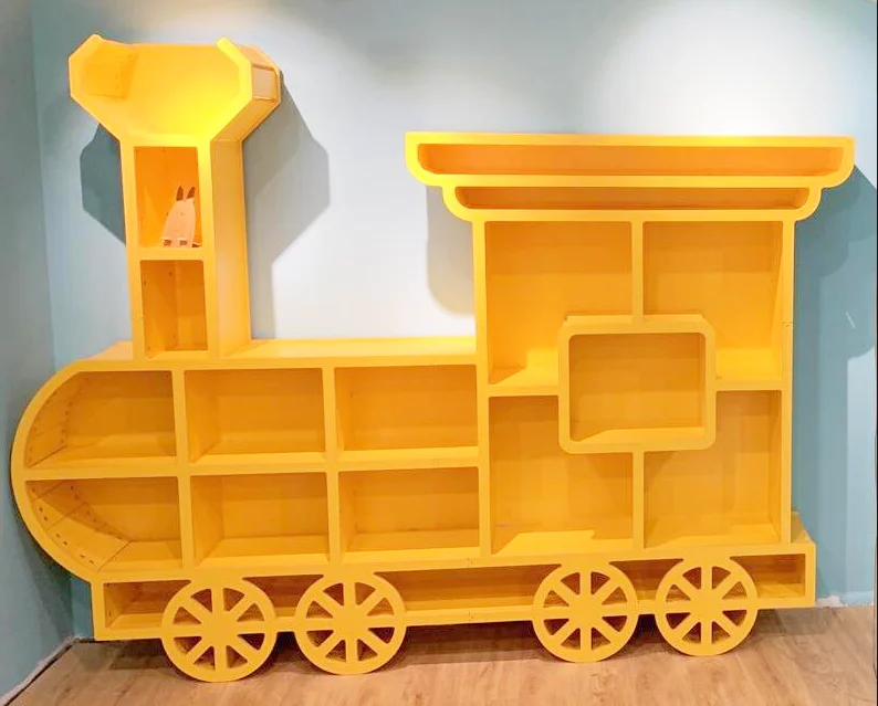 Creative Train Bookshelf Library Window Display Shelf Kindergarten Early Education Training Class Picture Book