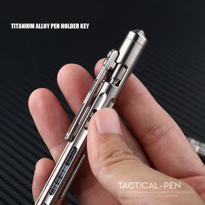 EDC Titanium Alloy Automatic Tactical Two Usage Pen Pencil Outdoor Camping Multi-functional Gear EDC Pocket Tools