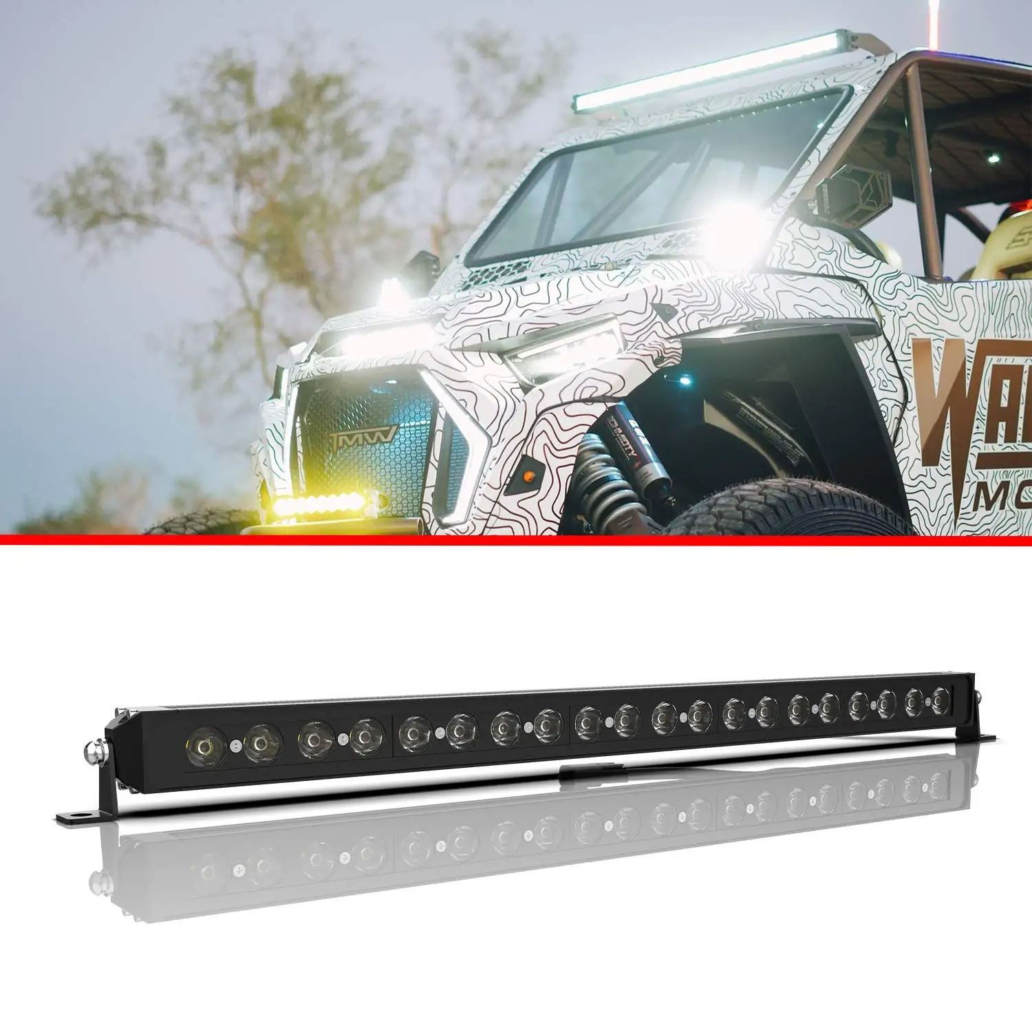 

YBYZ 22inch Single Row LED Light Bar 120W High-power LED Work Light Bar for For ATV UTV Bumper Roof Led Offroad Light Bar