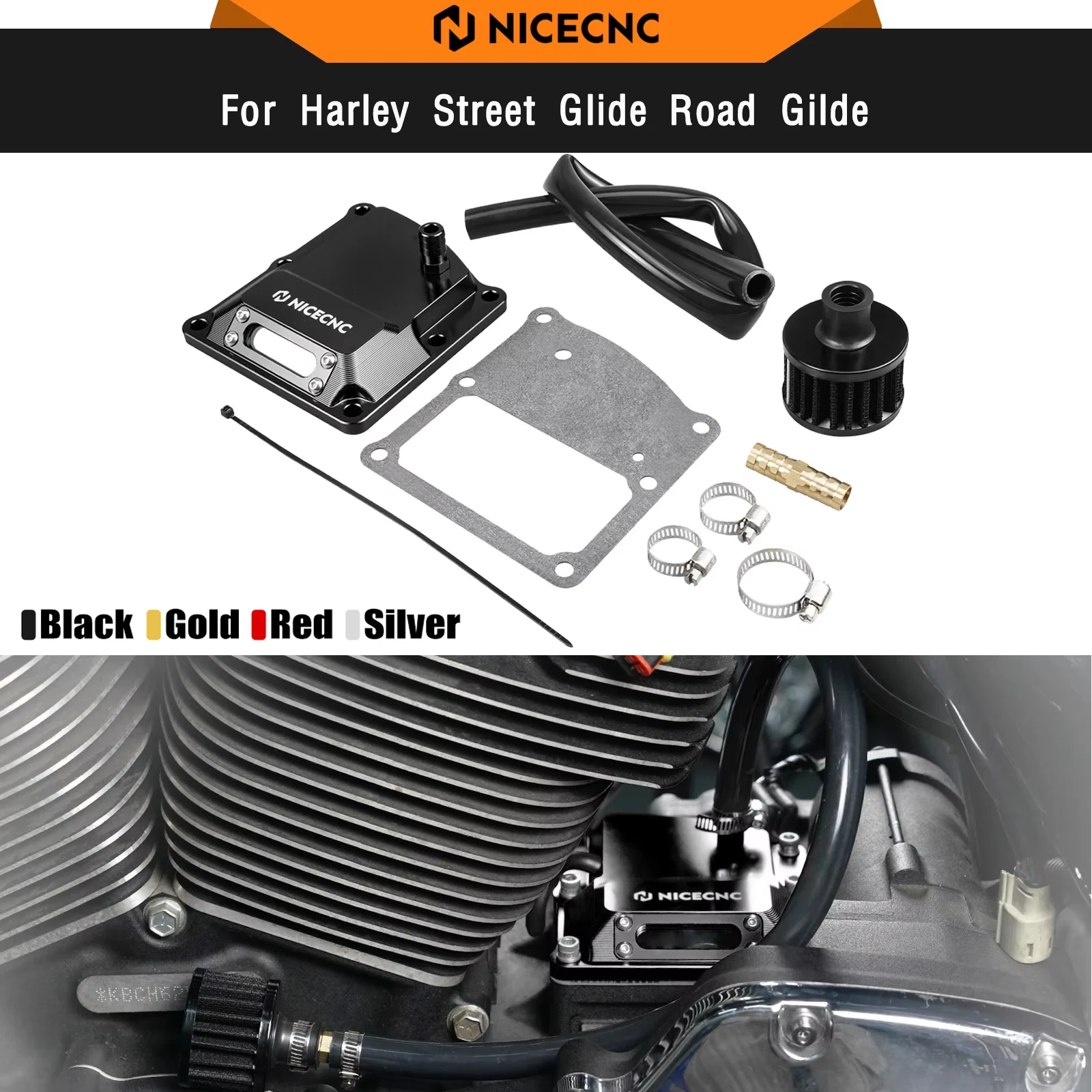 

For Harley Street Glide FLHX 2017-2024 Vented Transmission Top Cover Road Glide FLTRX Street Bob FXBBS 114 Fat Boy FLFB 107