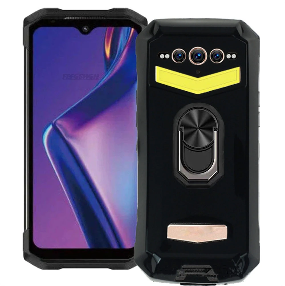 For Doogee S100 Pro 6.58"  Back Finger Ring Soft TPU Silicone Case On For Doogee S100 Pro S100Pro Bracket Phone Cover