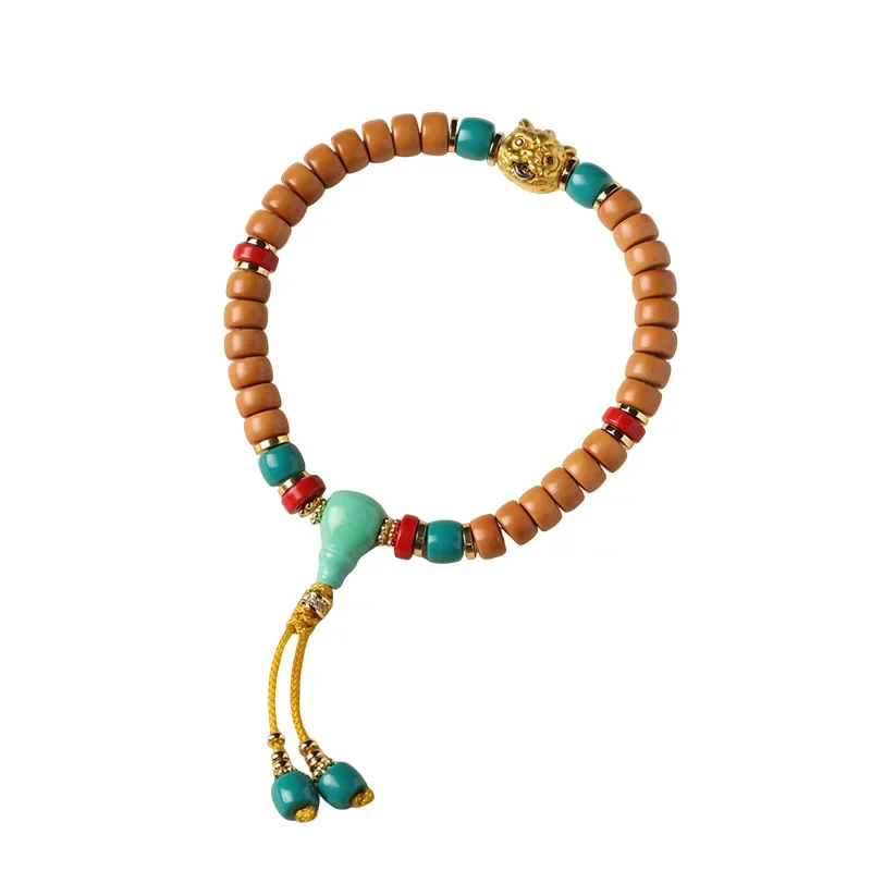 اليدوية الزيتون دلو الخرز سوار المرأة نمط المغنيسيوم خام أعلى حبة سوار مباشرة حبة قطع الذهب الوحش برميل #5