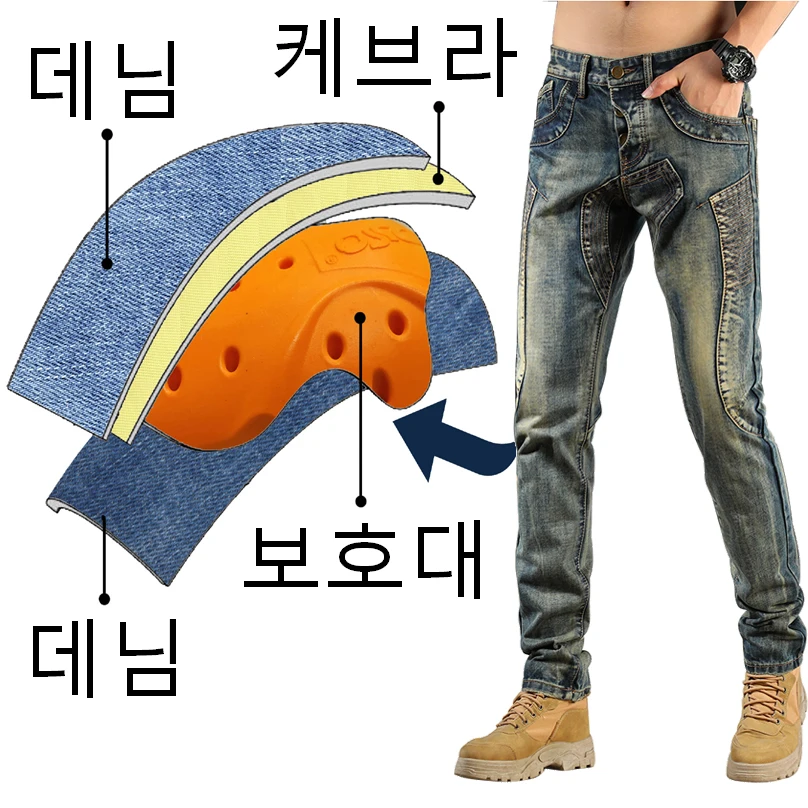 Kevlar Motorcycle riding jeans South Korea Pants retro Japan Men Moto Protection Jeans Racing Sports Aramid Motocross Protectiv