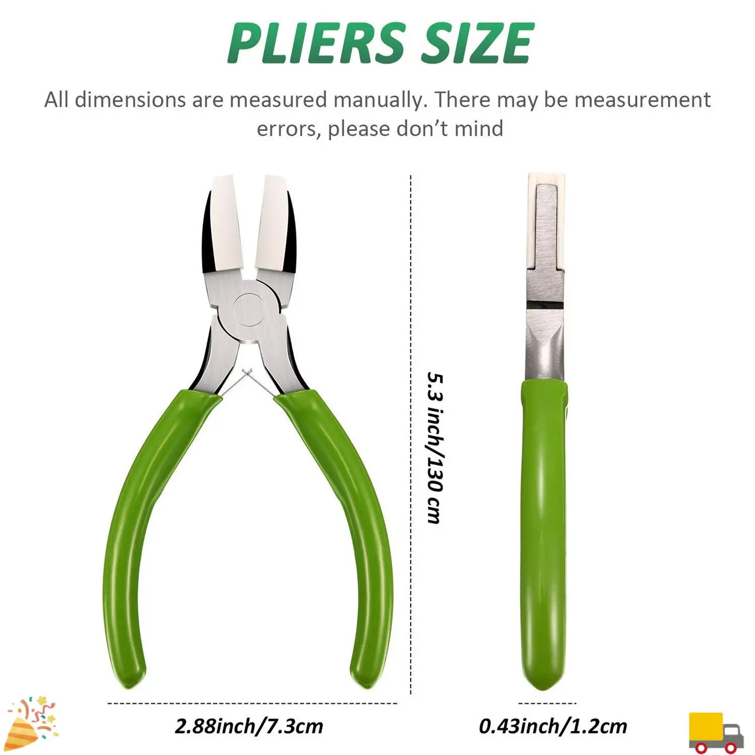 A32HOT-2 Packs Nylon Nose Pliers Double Nylon Jaw Pliers Carbon Steel Jewelry Pliers DIY Tools For Beading, Looping, Shaping Wir
