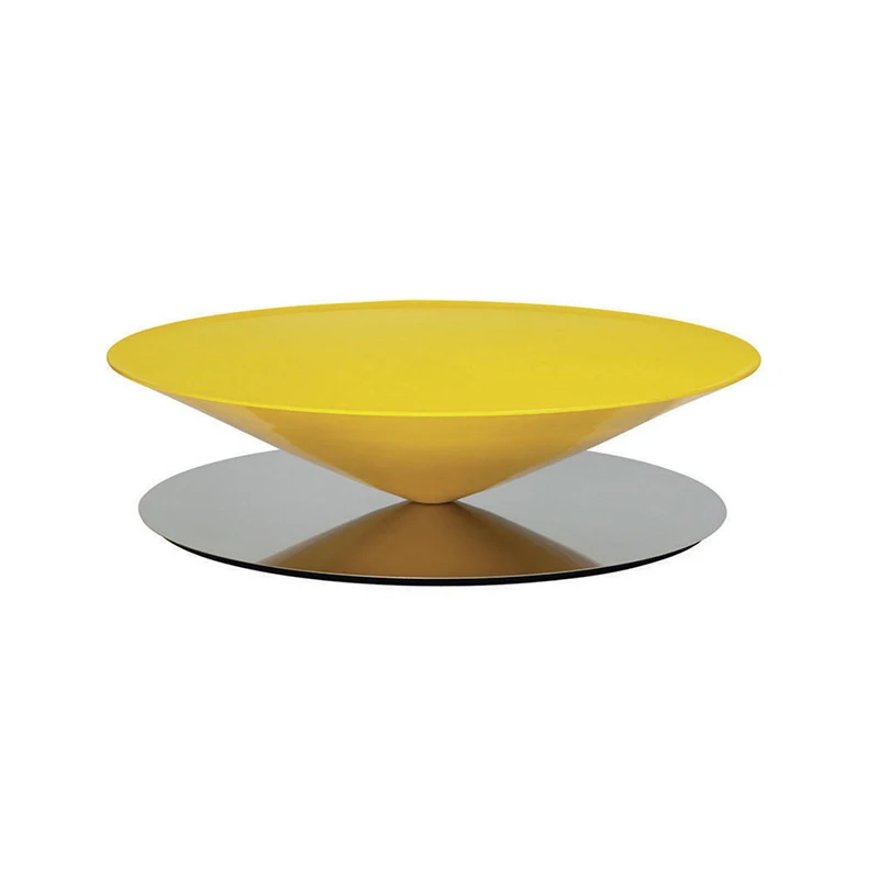 Table basse de forme spéciale d'art créatif, table basse conique suspendue en fibre de verre, table à thé pour salon