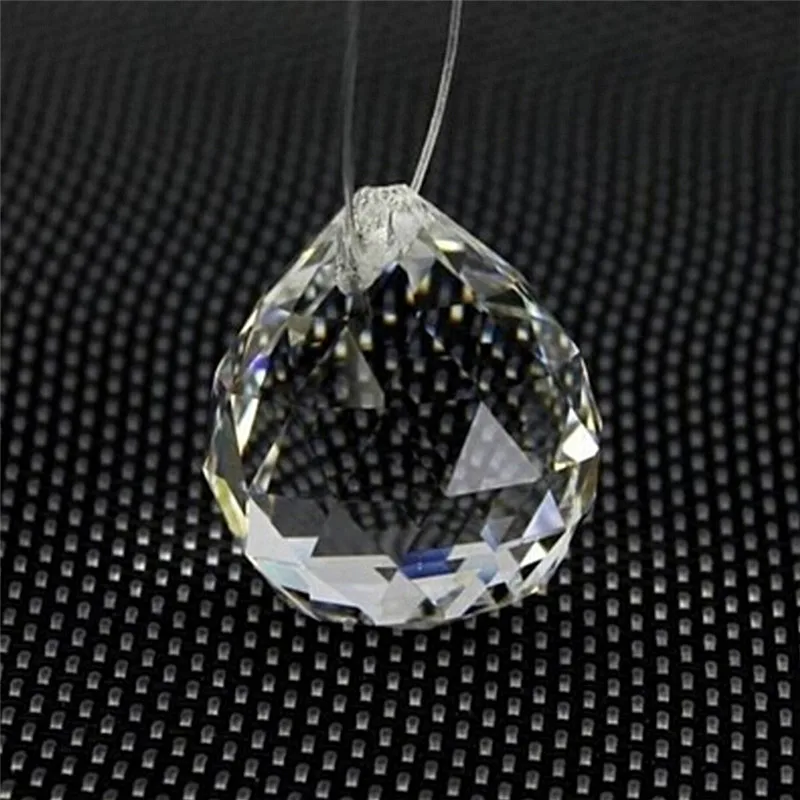 1pc 20mm Clear Crystal Lighting Ball Prisms Hanging Pendant Wedding Home Curtain Decor