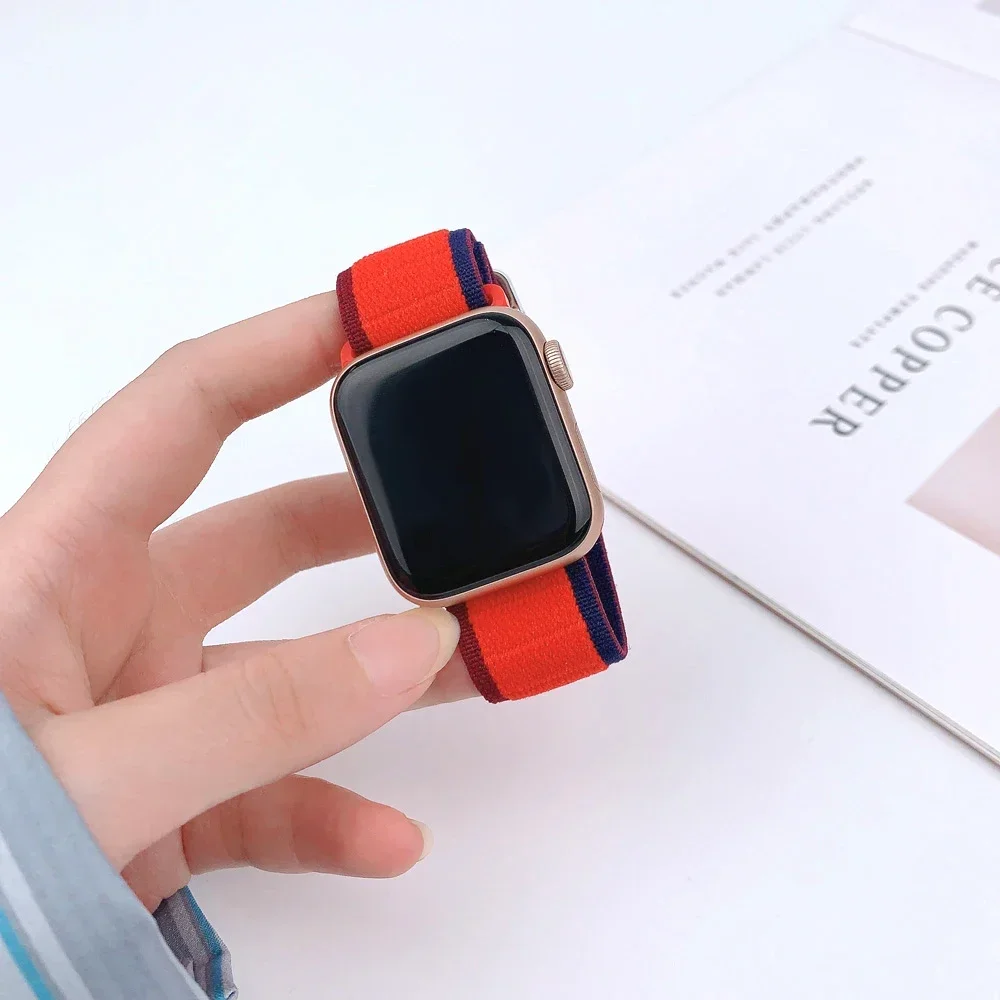 Nylon Strap for Apple watch band 44mm 40mm 45mm 41mm 49mm Elastic bracelet iWatch series 10 9 7 8 6 5 se 4 3 ultra 2 42mm 46mm