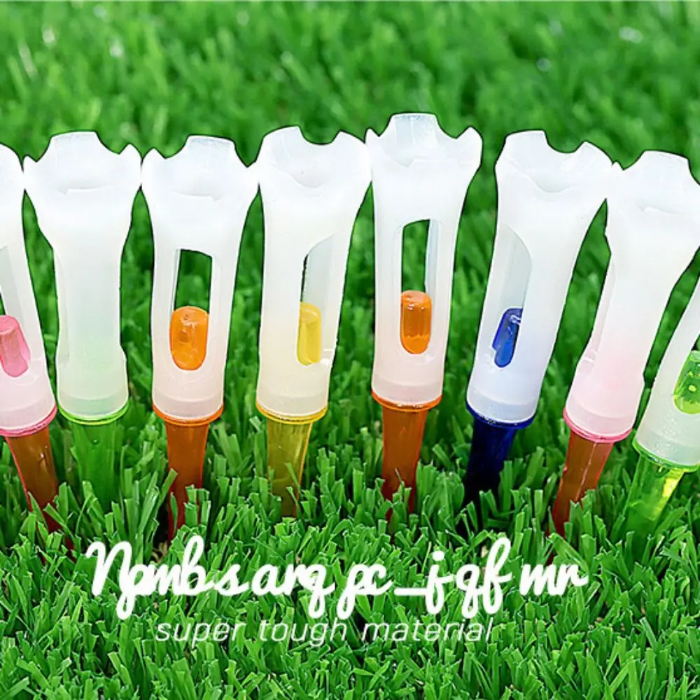 10 개/몫 볼 홀더 골프 티 낮은 저항 83MM 골프 클럽 티 고무 쿠션 멀티 컬러 골프 훈련 도구