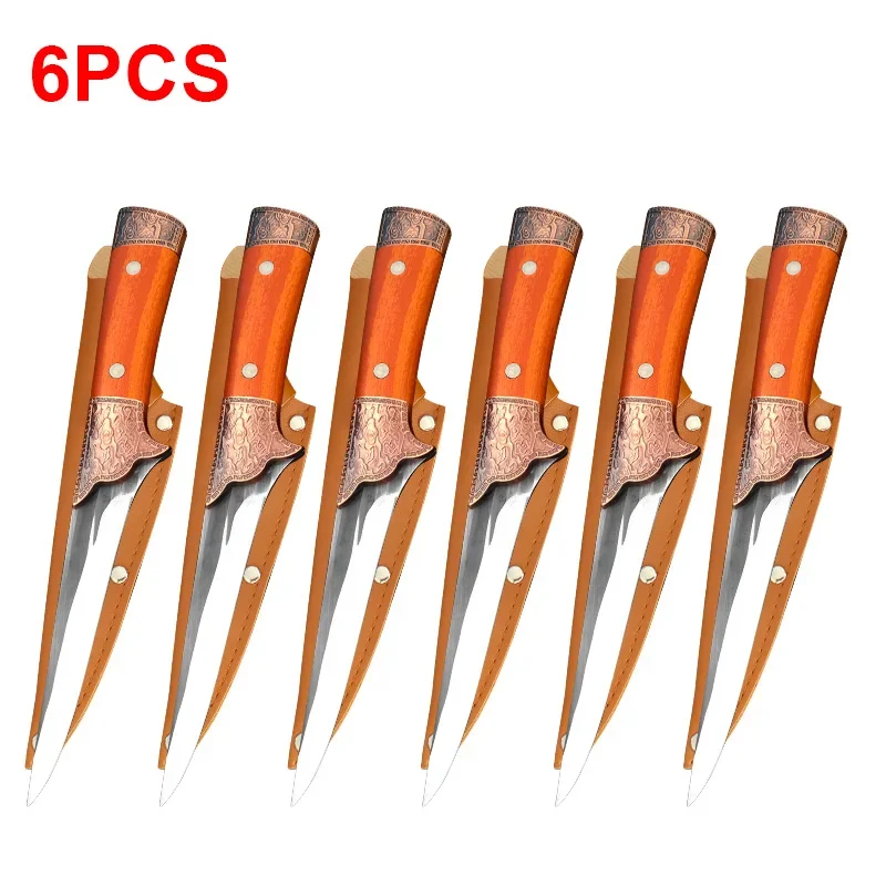 GuanQi Edelstahl Ausbeinmesser Küchenmesser Hackmesser Fleisch Obst Fisch Utility Grillmesser Kunststoffgriff Chef Metzgermesser 8