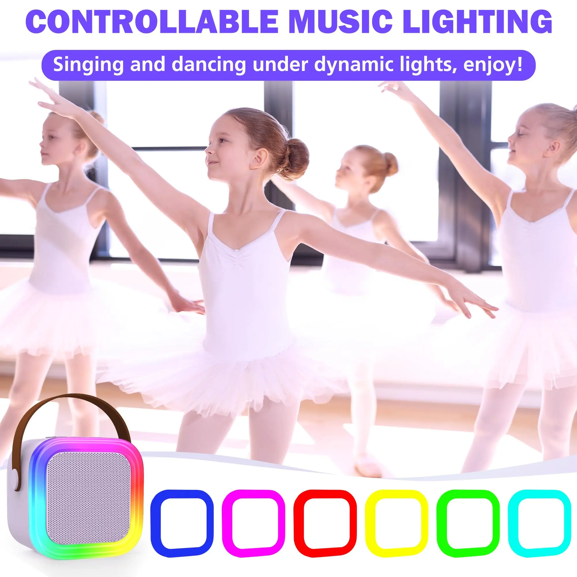 Mini-Karaoke-Maschine für Kinder, 2025, TOP-Spielzeug, Geburtstagsgeschenkideen für Mädchen im Alter von 4, 5, 6, 7, 8, 9, 10, 12 Jahren, tragbar M