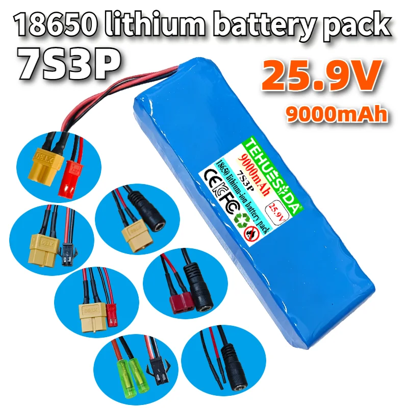 25.9V 9000mAh 18650 Li-ion Battery Pack 7S3P with Built-in BMS for Electric Scooter & Toy Car