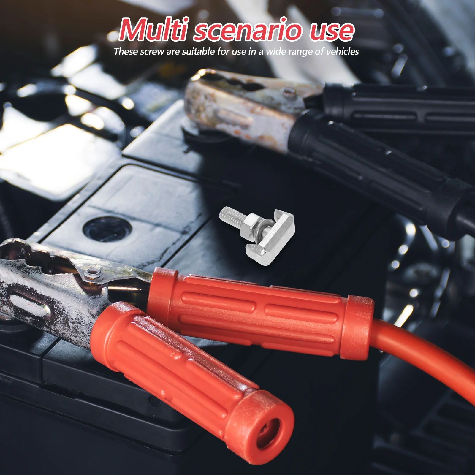 Stainless Steel Fixed Clip Screw T Shaped Replacement Terminal Bolt Automotive Clamp Terminal Bolt Accessories