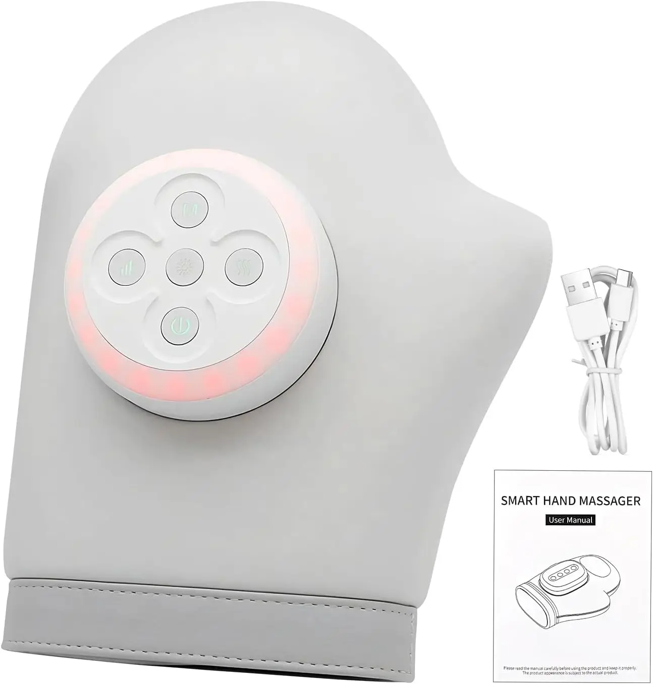 Electric Hand Massager Gloves with Airbag 5 Levels Compression Vibration Portable Hand Finger Wrist Massager for Carpal Tunnel