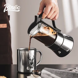 Bincoo Visual Glass Double Valve Mocha Pot Italian Concentrated Extraction Coffee Pot Electric Ceramic Stove Heating Base 220V
