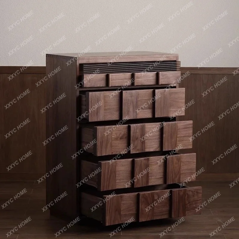 

simple chest of drawers all solid wood retro multi-layer cabinet storage side cabinet