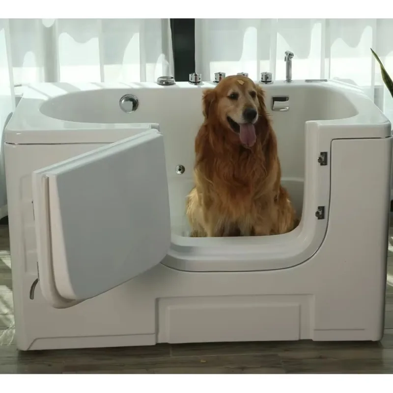 

2026 2025 Modern Design White Acrylic Dog Grooming Table With Massage And Ozone Features Freestanding Spa Tub For Large Dogs