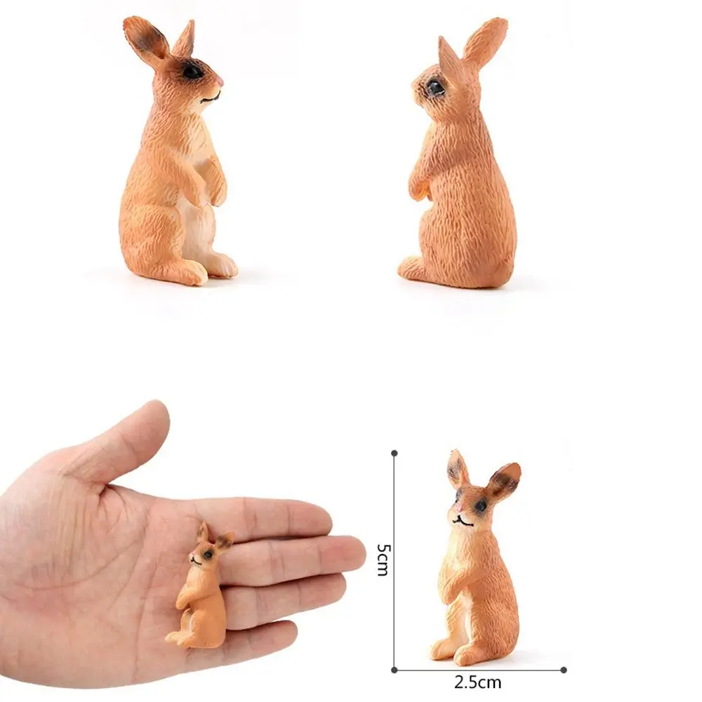 Cute Mini Desktop Ornaments for Children Simulation Rabbit Kids Gift Rabbit Model Animal Figurine Educational Toys Home Decor