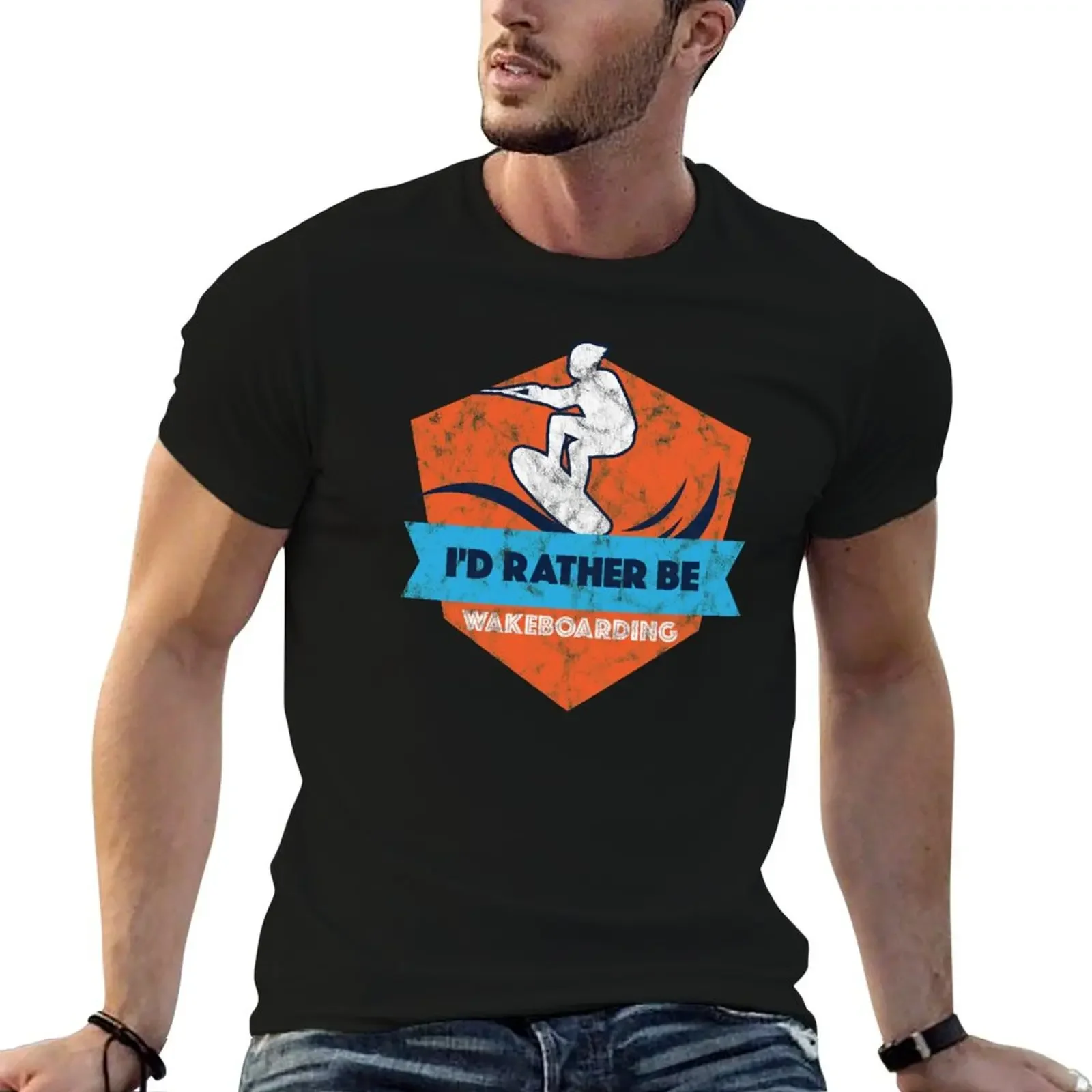 

I'd Rather Be Wakeboarding Funny Wakeboard T-Shirt shirts graphic baggy shirts man t shirt anime tshirt t shirts for men