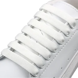 1.2cm width Flat Shoelaces Rainbow Shoelace MCQ Classic Casual White Shoes Laces Unisex Precision Weaving 100CM/120CM/140CM