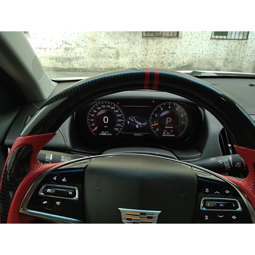 LCD Digital Dashboard Carplay For Cadillac ATS 2014 2015 2016 2017 Speedometer Instrument Panel Virtual Cockpit Tachometer Clock