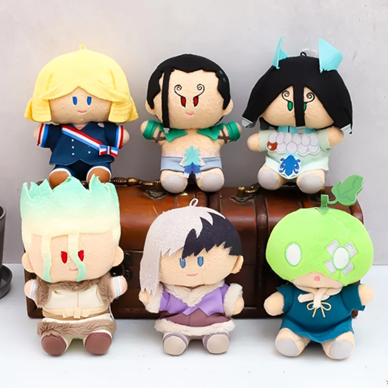 

Action Original MOVIC Dr. STONE New World Ishigami Senkuu Asagiri Gen Suika Kirisame Bean Eyes Movable Plush Pendants Toys Gifts