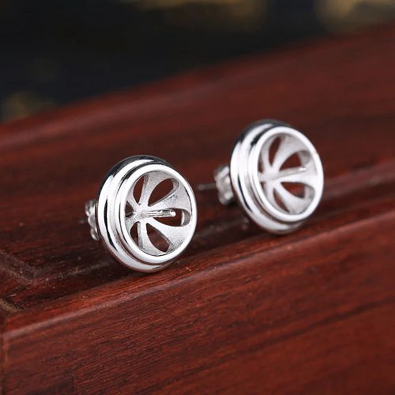 

925 Sterling Silver Stud Earrings Semi Mount 8-9mm Pearl or Round Bead Fine Jewelry Setting