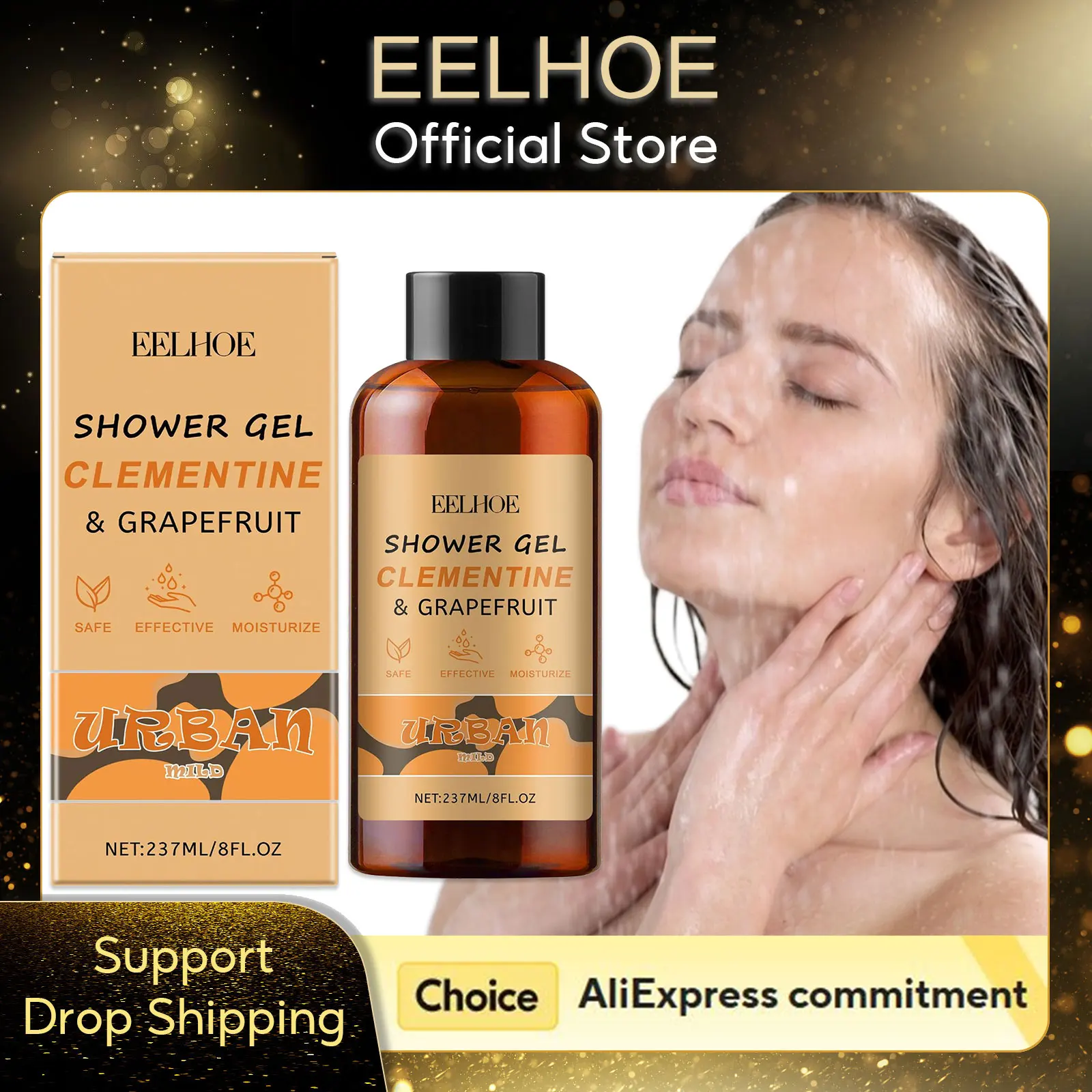 EELHOE Grapefruit Body Washes Shower Gel Organic Oil Control Smooth Cleaning the Skin Exfoliator Fragrant Moisturizing Body Wash