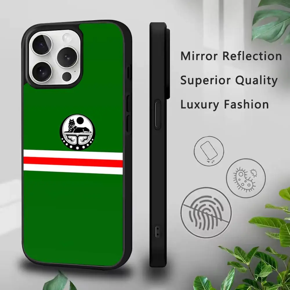 حافظة هاتف Chechen Coat Of Arms لهاتف iPhone 17,16,15,14,13,12,11,Pro,Max,Plus,Mini,SE4,E شحن لاسلكي Magsafe مغناطيسي