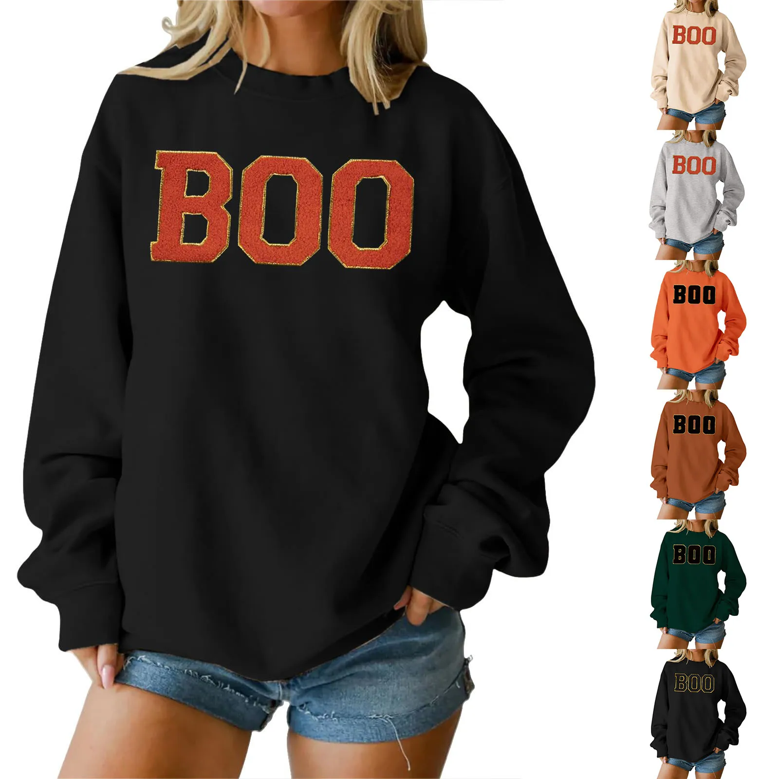 Nouveaux vêtements d'hiver femme col rond imprimé hauts coton décontracté mode à manches longues pull haut chemisier femme vêtements