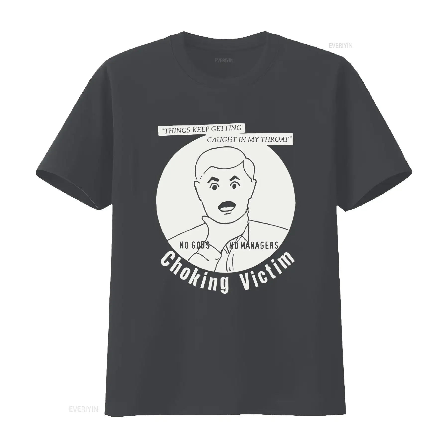تي شيرت رجالي Choking Victim Cat in my throad تي شيرت متوسط أسود عتيق مغسول للارتداء اليومي ورسومات متعددة الاستخدامات