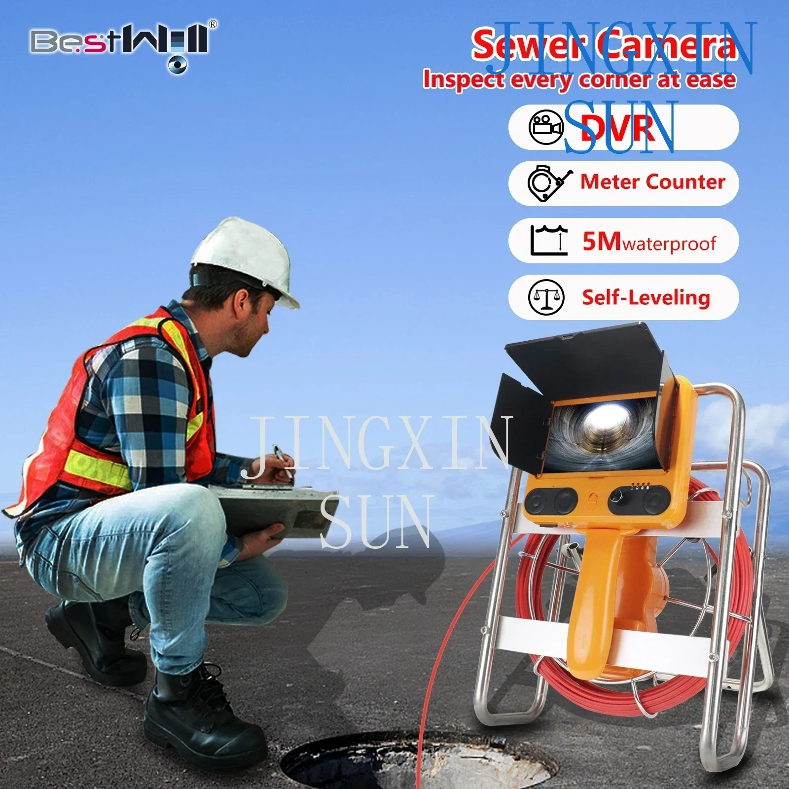 20m pipeline detection underwater inspection Cameras with pipe  wall inspection Cameras photograph and video recording optional