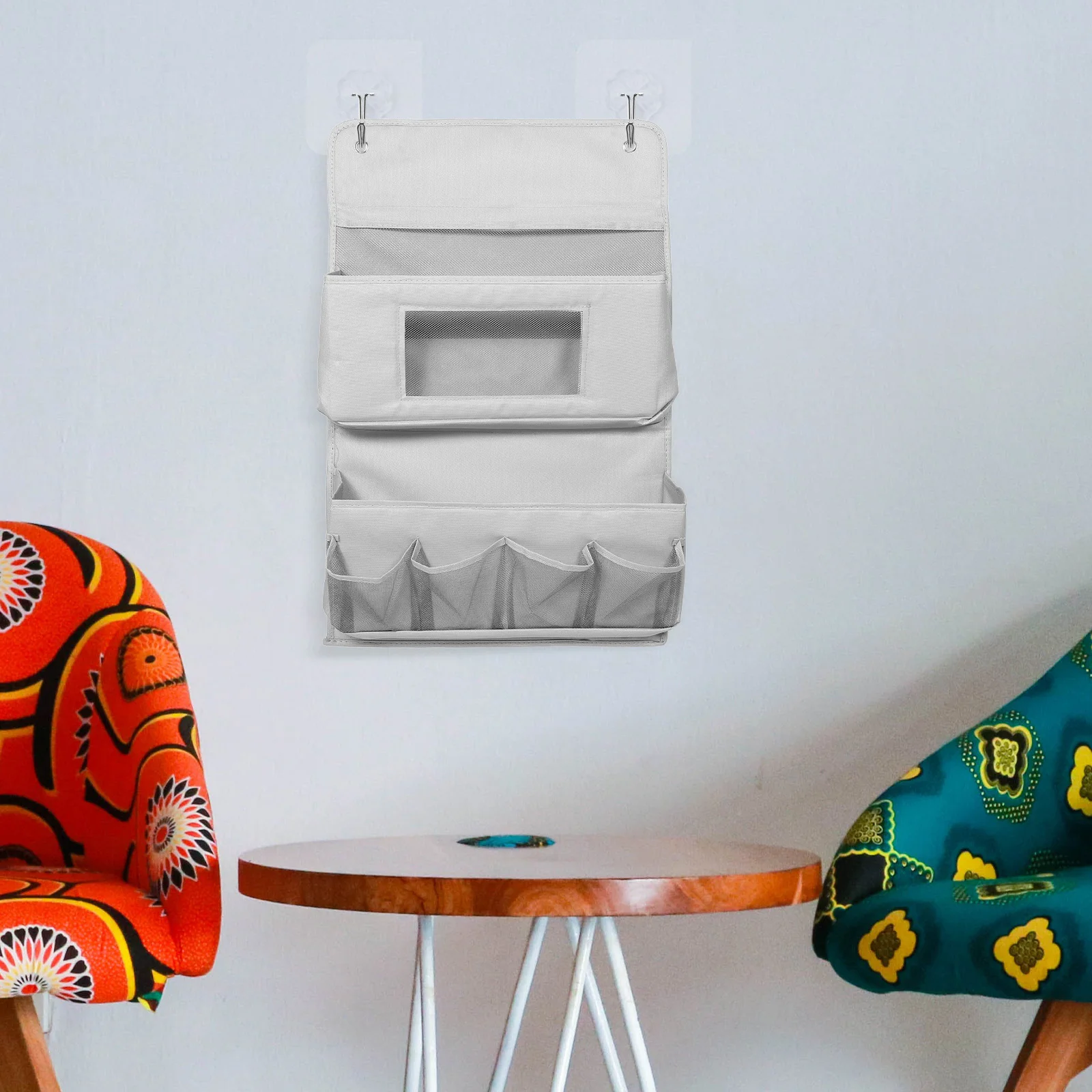 

Door Back Storage Bag 2 Layers 40x65cm Gray Foldable Polyester Dormitory Closet ganizer Wall Hanging Pouch Storage Container