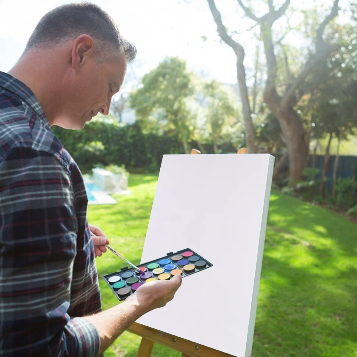 Tablero de pintura al óleo de algodón, tableros de dibujo cuadrados de artista de flores, Panel de pared de lienzo puro, blanco, 10 Uds.