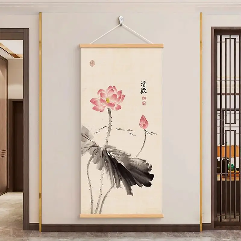 Wall Decor lotus Posters Modern Vertical Painting for Entryway Corridor Spa Yoga Studio Aesthetic Wall Art Meditation Space