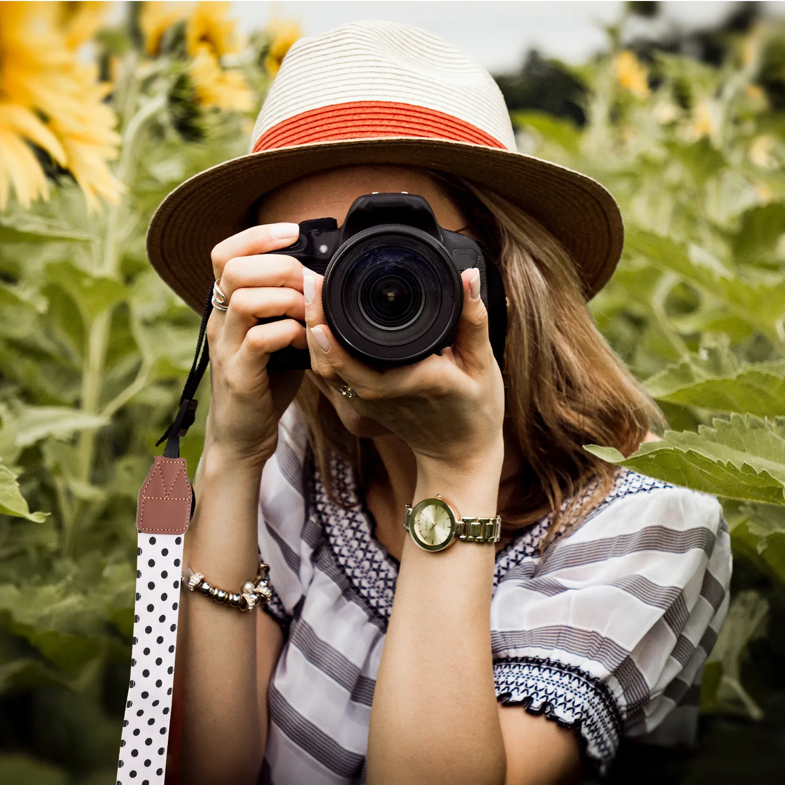 Stylish Adjustable Vintage Camera Shoulder Strap Wide Padded Comfortable for Dslr Mirrorless Cameras Photographer Gift
