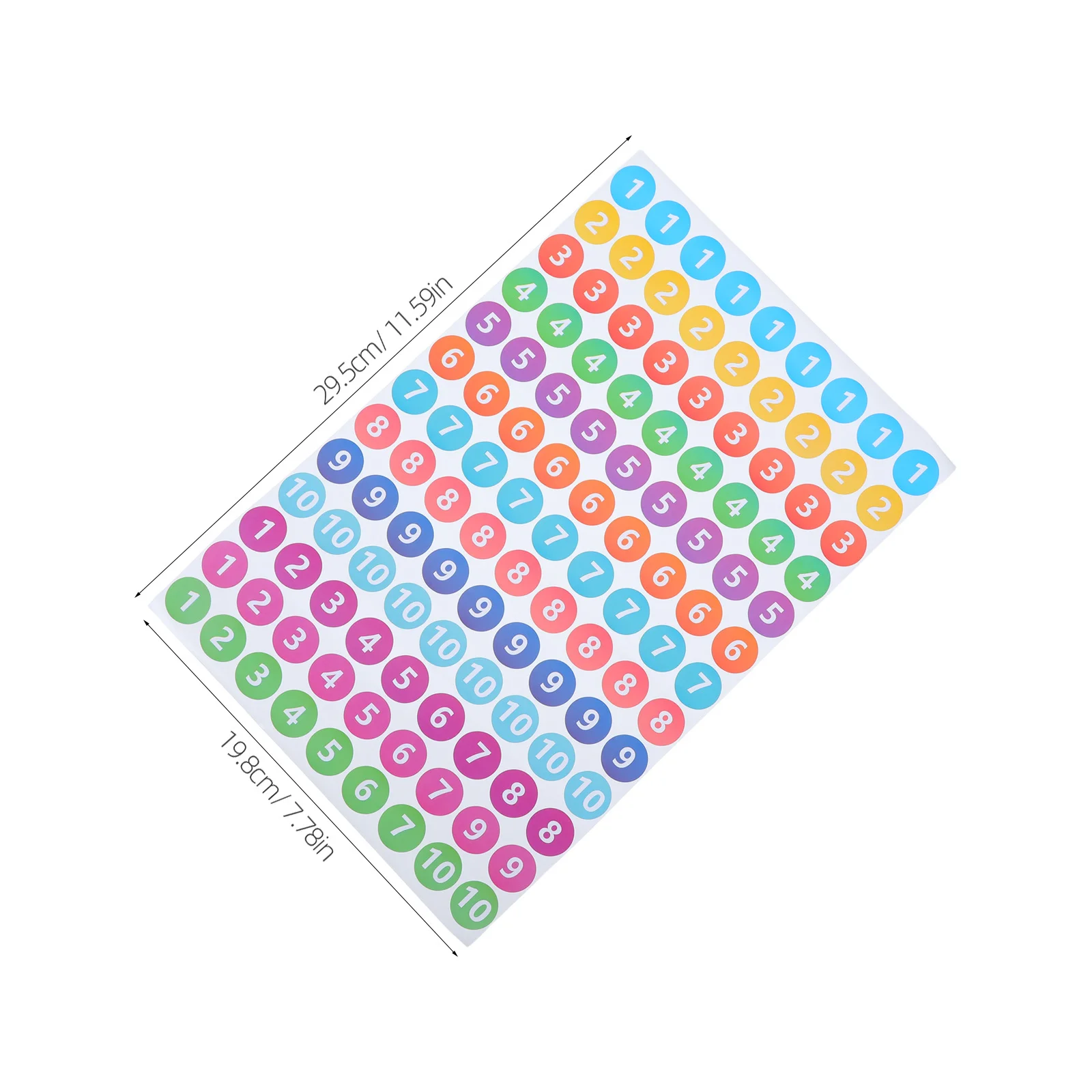 Round Number Stickers 1-10 Self Adhesive Inventory Labels For Classroom Office Moving Printable Circle Sticker Sheets -