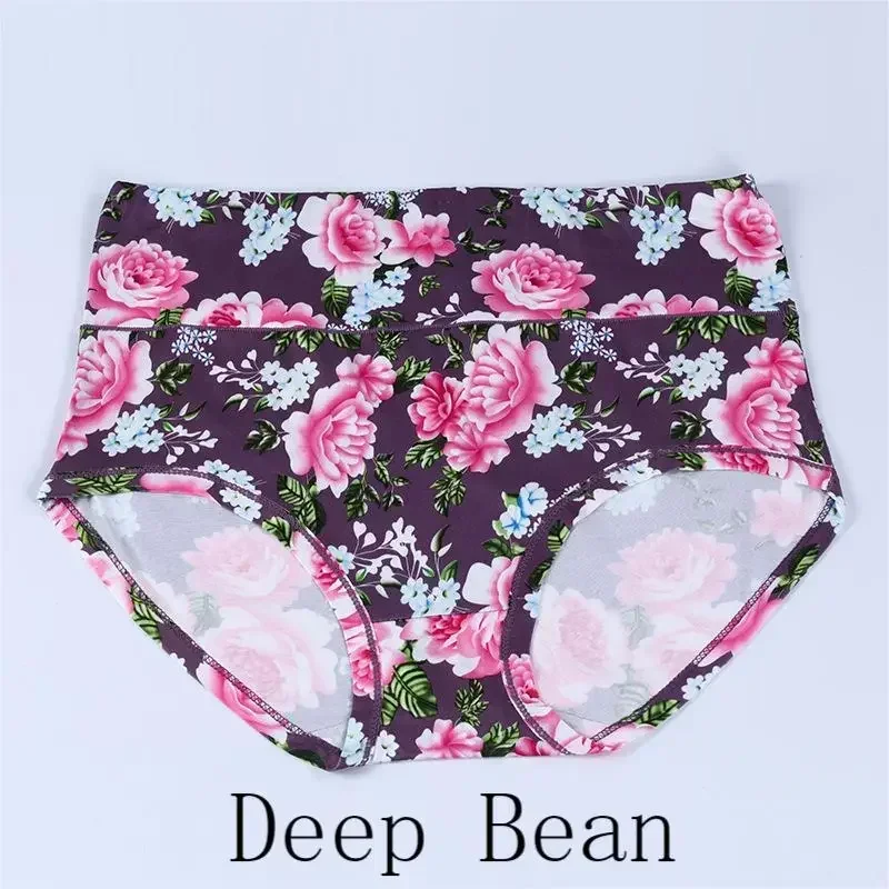 Nové bambusové spodní prádlo velké velikosti dámské kalhotky dámské květinové kalhotky s vysokým pasem a sexy kalhotky 12XL - náhled 6